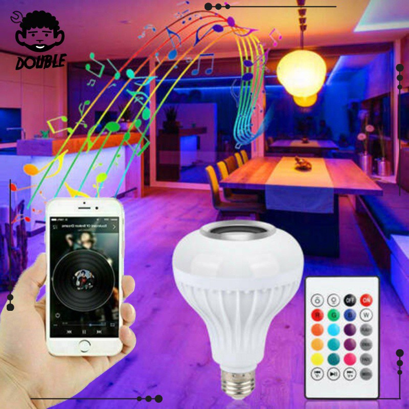 Bóng Đèn Led Đổi Màu Bluetooth 12w E27 Rgb Trang Trí Nhà Cửa / Quán Bar / Ktv