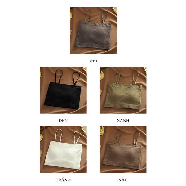 Áo 2 dây nữ có mút ngực croptop quây gân tăm freesize 40-60kg LAVENUSA AL34