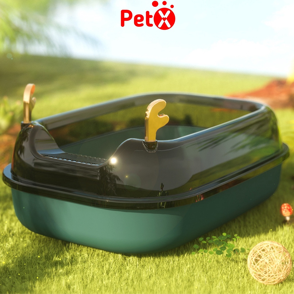 Khay vệ sinh cho mèo, chậu cát mèo có vòm chống văng cát cho mèo vừa và lớn đến 7.5kg