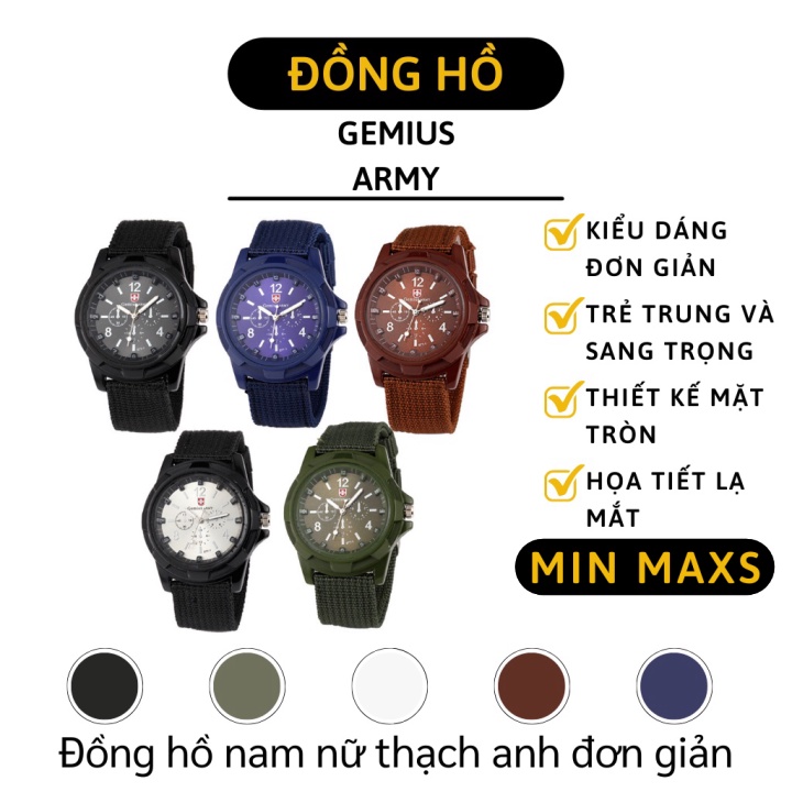 Đồng Hồ Unisex Gemius Army Thạch Anh Thời Thượng, Thép Không Gỉ 8225 [MINMAXS]