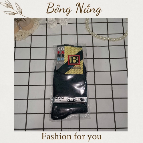 1 đôi Vớ nam dài chữ B, tất nam dài cotton co dãn tốt