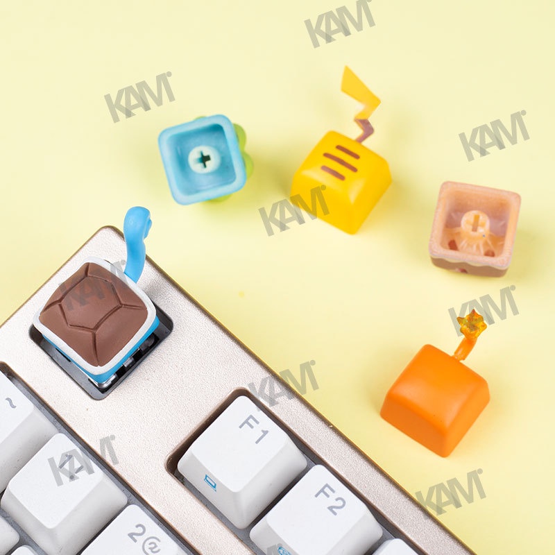 Kam Pokemon Metal Keycaps Pikachu Anime Cartoon Backlight Bàn phím cơ dễ thương Elf Keycaps Handmade Keycaps Handmade Keycaps cho ESC kaih Cherry Mx Artisan Keycaps