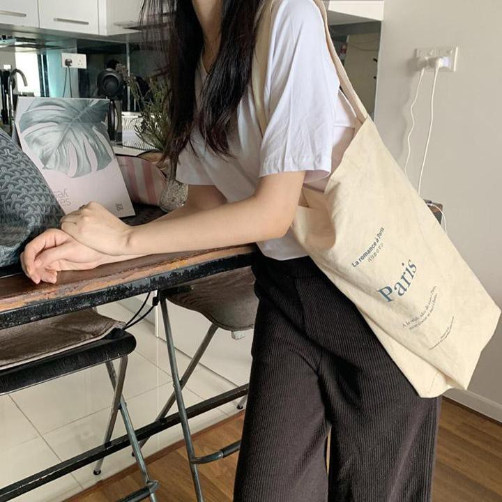 Túi tote vải bố đựng đồ canvas, túi một quai PARI HZ38