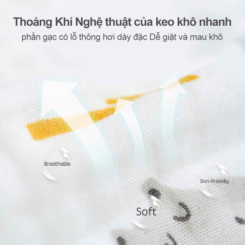 Khăn sữa 6 lớp xô cotton, Khăn mặt cho bé 6 lớp mềm mại thân thiện với da của bé kích thước to 30x30 cm Thị Nắng Store