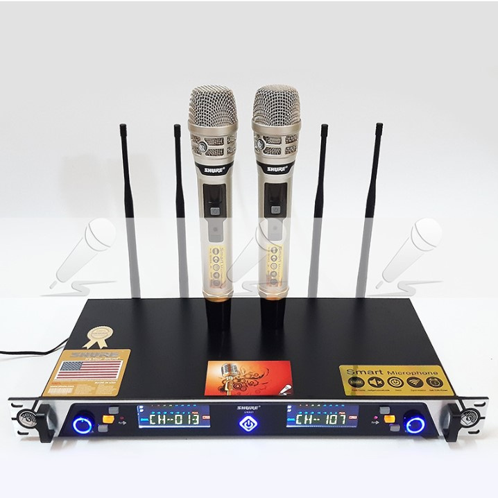 Combo Trọn Bộ 02 Micro Không Dây Shure UGX 21, Micro Không Dây 2 mic Và Đầu Thu SHURE UGX21,