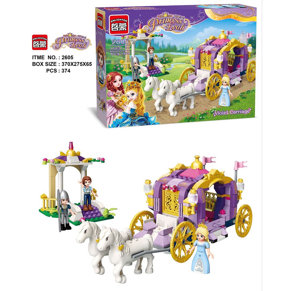 Đồ Chơi Lắp Ráp ENLIGHTEN 2605 - Lắp Ráp Xe Ngựa Diễu Hành Hoàng Gia Công Chúa Leah Princess Leah 374 Chi Tiết!