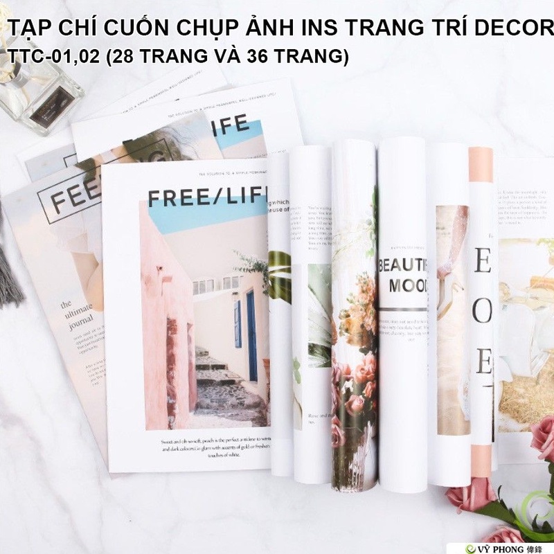 ĐẠO CỤ CHỤP ẢNH MÔ PHỎNG CUỐN MAGAZINE 24/36 TRANG 28.5x21cm CHỤP HÌNH SẢN PHẨM INS TRANG TRÍ DECOR TTC-01,2