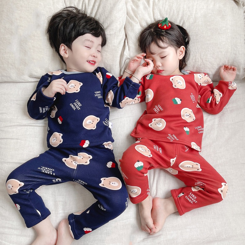 Bộ đồ ngủ dài tay mềm mại in họa tiết hoạt hình chobé