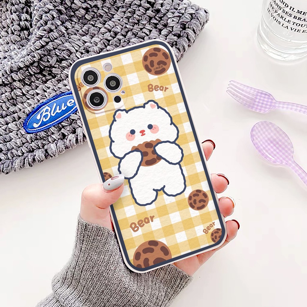 Ốp Iphone chú gấu ôm bánh qui ốp lưng iphone 13promax 11 promax 12 pro max 6 6plus 7 plus 8 x xr xsmax