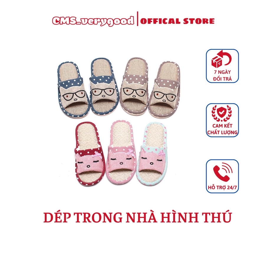 Dép Trong Nhà Hình Thú Chấm Bi - DU6 - CMS