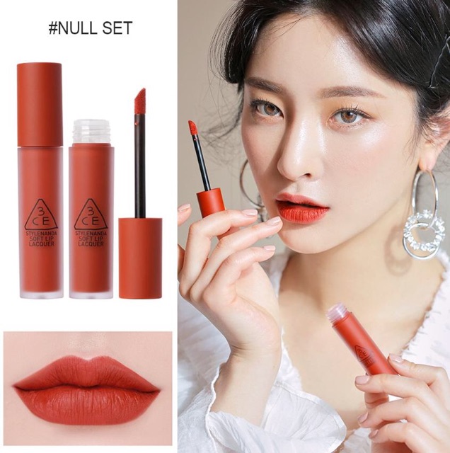 SON 3CE SOFT LIP LACQUER  NULL SET – ĐỎ GẠCH