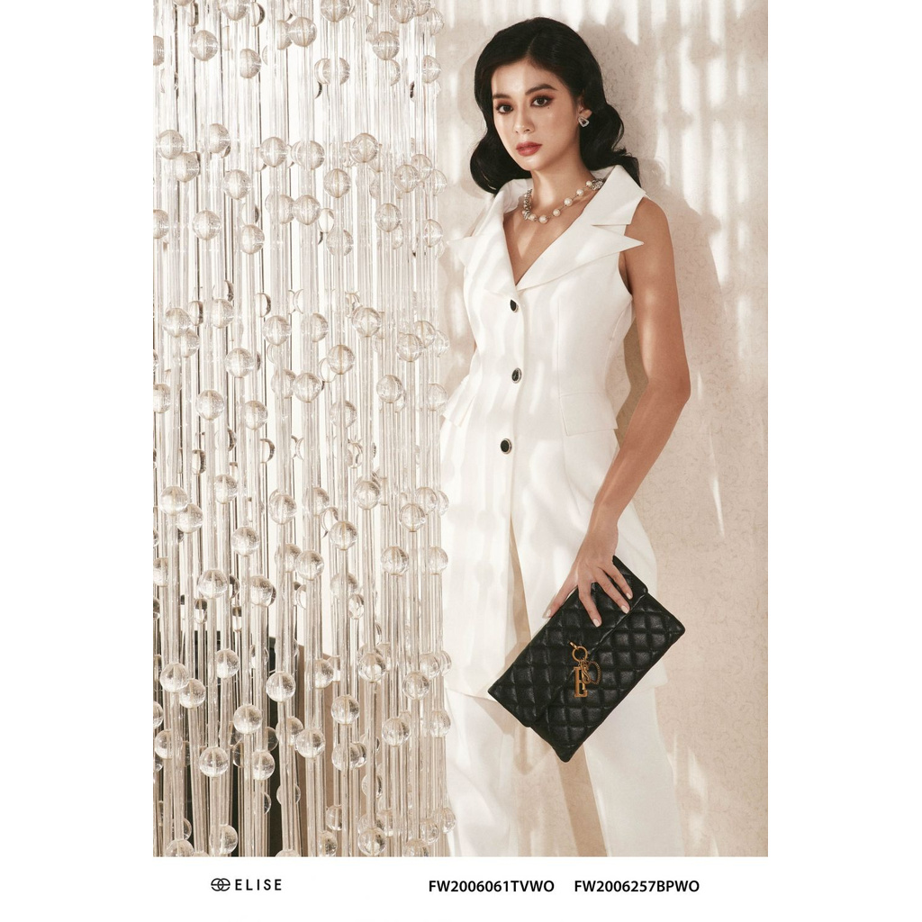 Áo ghi lê trắng túi sườn Elise FW2006061TVWOWH | BigBuy360 - bigbuy360.vn