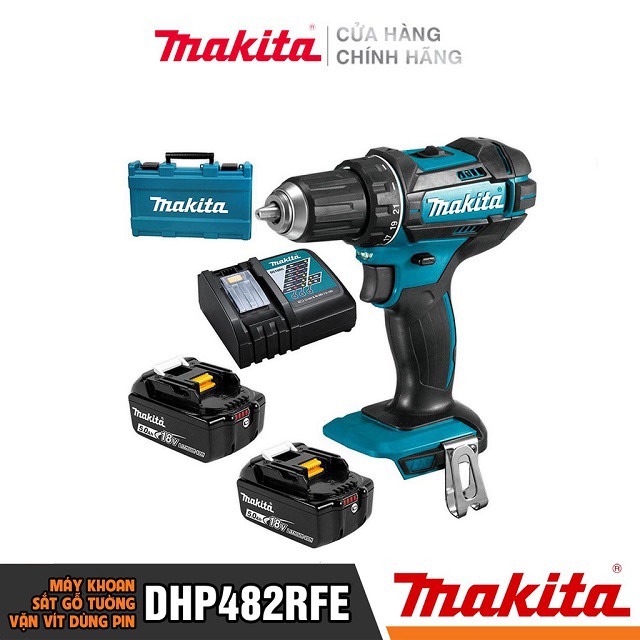 [Chính Hãng] Máy Khoan Bắt Vít Dùng Pin Makita DHP482RFE (18V-3.0AH) Bảo Hành Tại Các TTBH Toàn Quốc