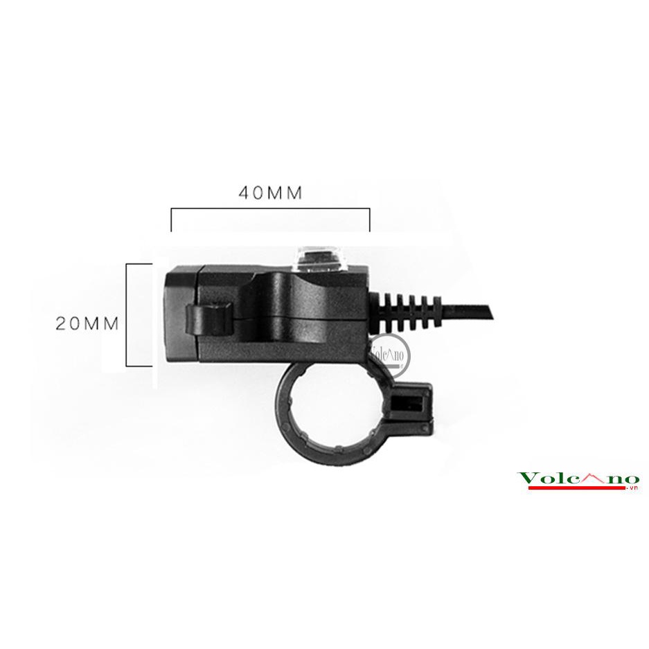 Sạc điện thoại trên xe máy 2 cổng chống nước