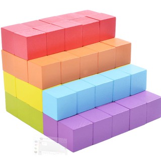 Cube 2.5cm khối lập phương gỗ màu sắc 100 hạt đồ chơi sáng tao cho bé