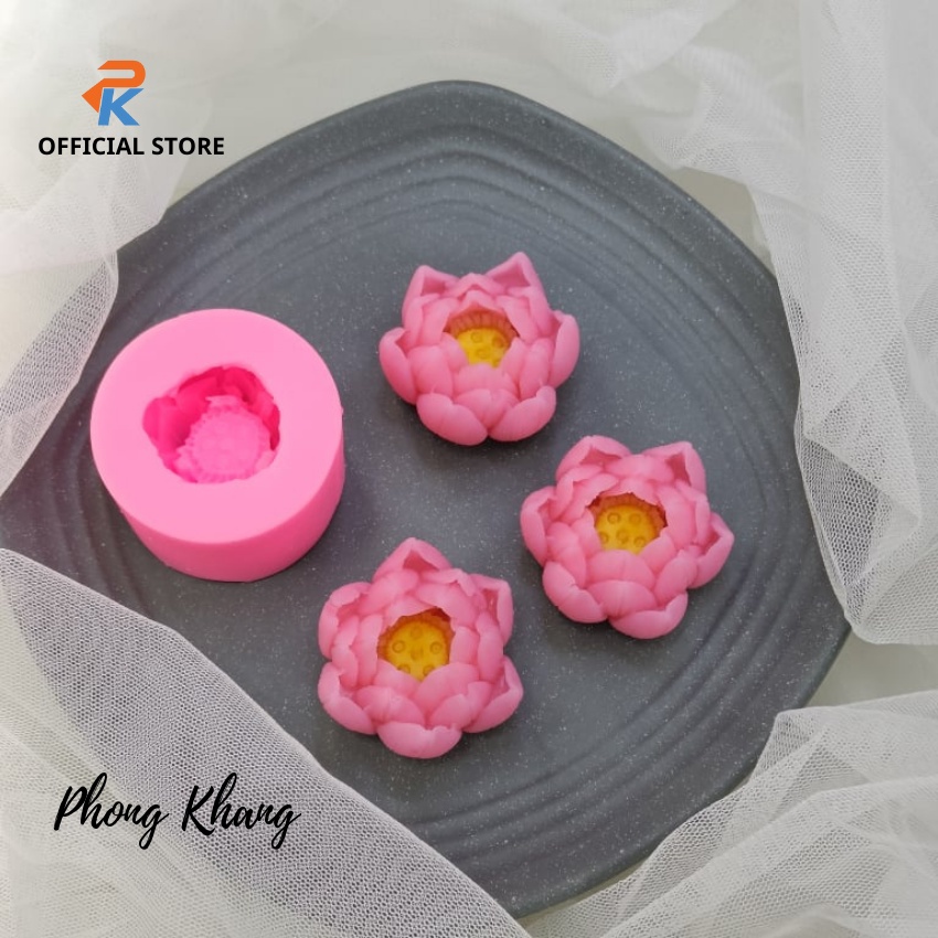 Khuôn silicon 4d Phong Khang làm rau câu hoa sen