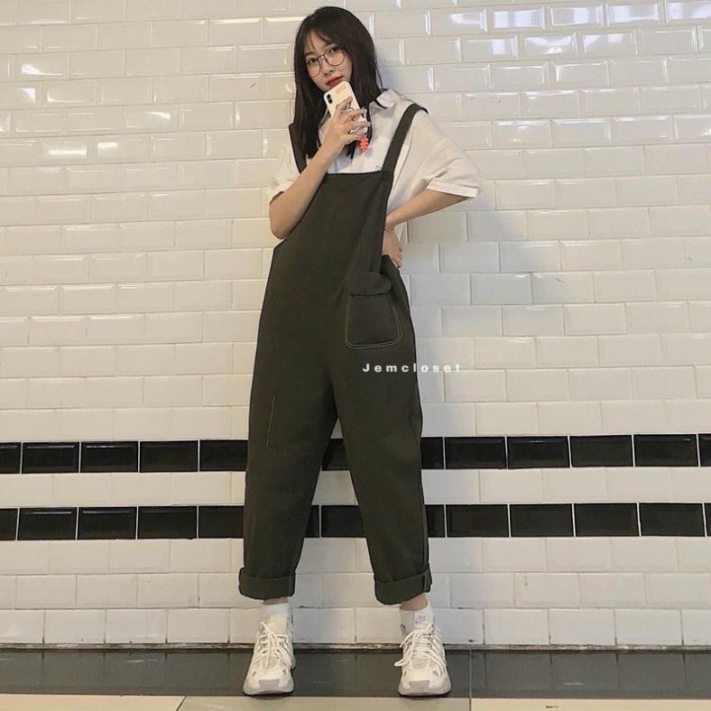 [VIDEO ẢNH THẬT] Yếm Kaki 1 Túi Basic Form Rộng Unisex Chất Kaki Đẹp Ulzzang Hottrend