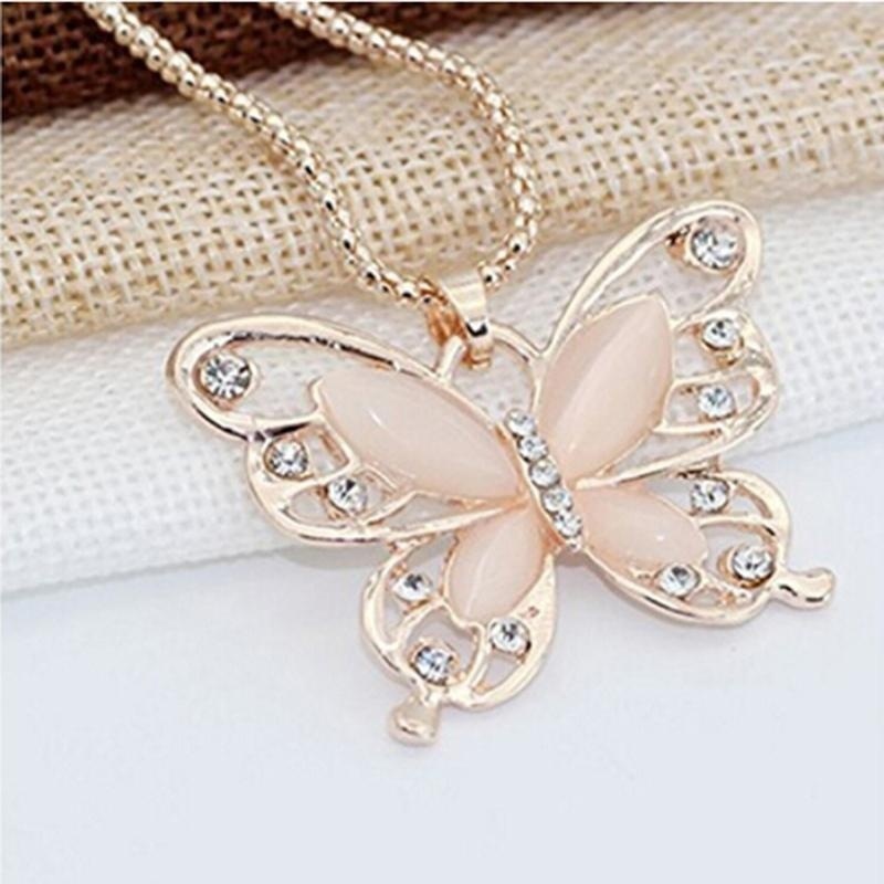 LADY ROSE vòng cổ Mặt Bướm Đính Đá Opal Cho Nữ