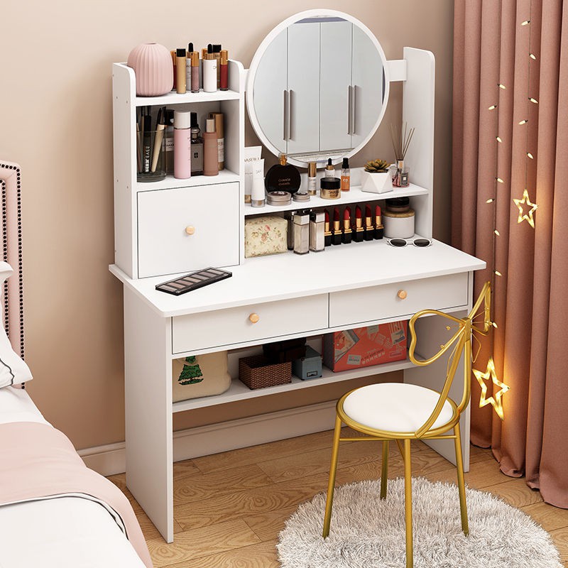 Bàn trang điểm phòng ngủ hiện đại tối giản kiểu Bắc Âu tủ tích hợp cách lưới màu đỏ nhỏ < | BigBuy360 - bigbuy360.vn