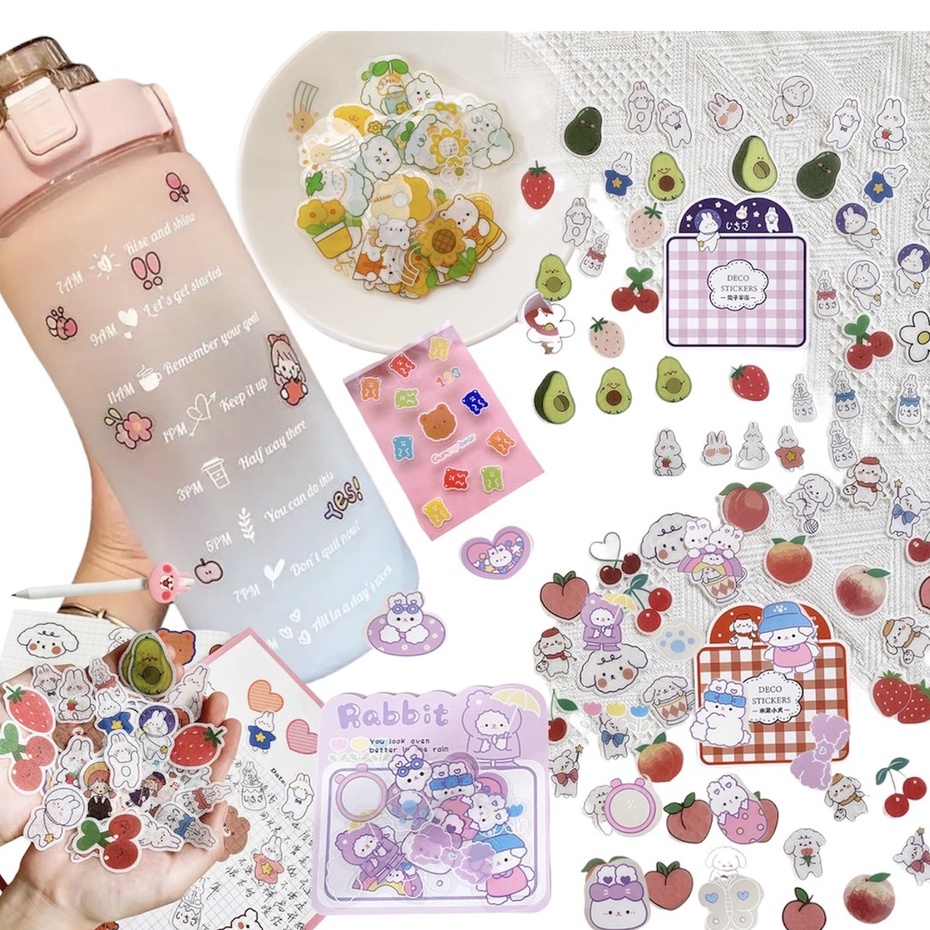 Set 40 miếng dán sticker dán bình nước - điện thoại- laptop - mũ bảo hiểm - sổ nhật ký