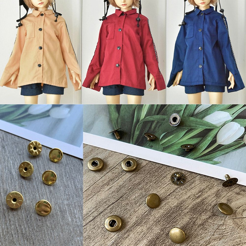 Bộ 3 Nút Áo Quần Búp Bê 6/8mm Khóa Kim Loại Vô Hình Nhiều Màu Sắc Dễ Thương Làm Quà Tặng Cho Búp Bê