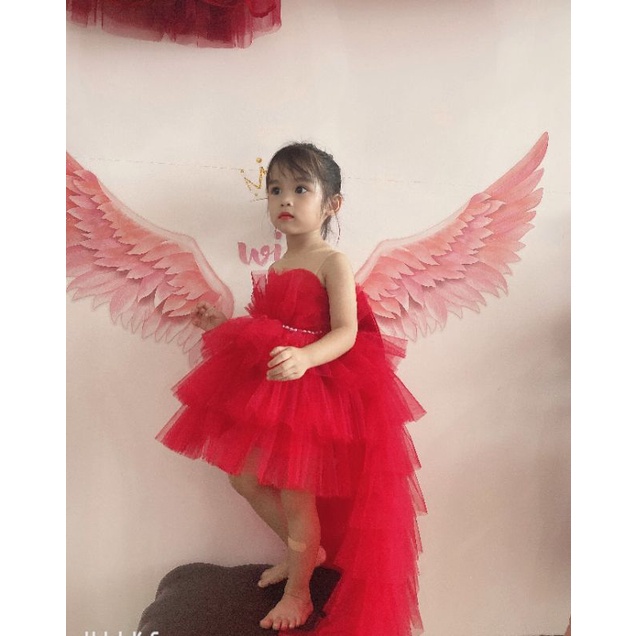 Váy công chúa cho bé BinBon Baby, đầm công chúa đuôi công cho bé gái