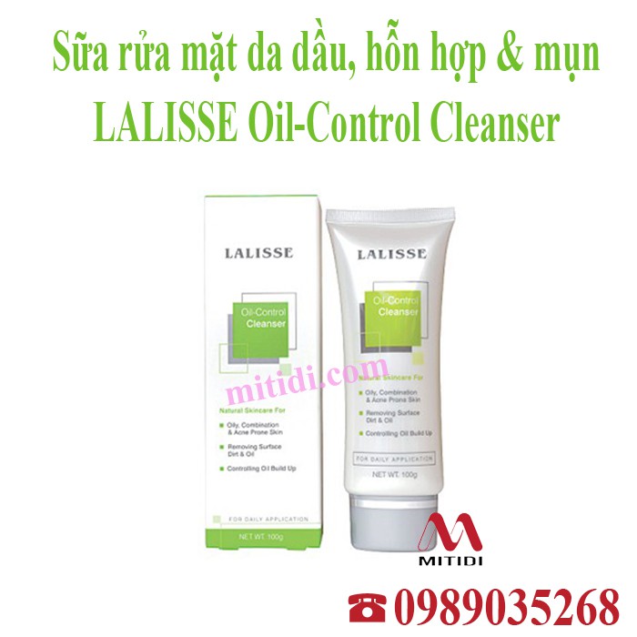 Sữa rửa mặt Lalisse Oil Control Cleanser cho da dầu, hỗn hợp, mụn