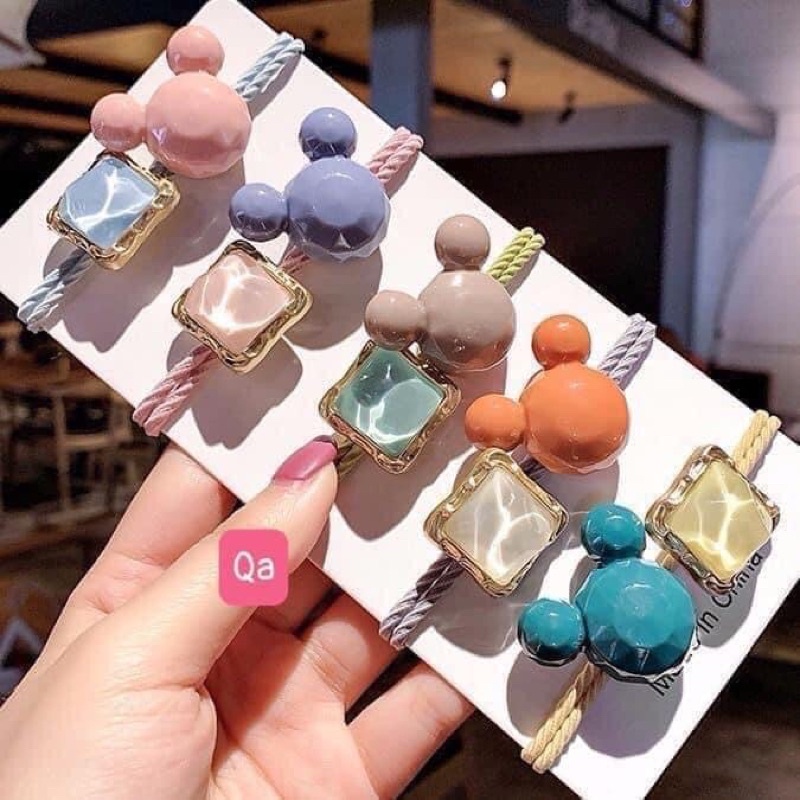 [Mã FAMARAL1 giảm 10K đơn 50K]Set 20 dây cột tóc nhiều mẫu , kèm túi đựng