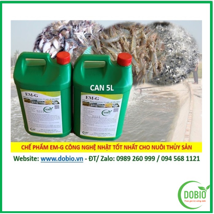 Chế phẩm sinh học EM G gốc can 5 lít, men vi sinh gốc từ 1 lít EM G gốc DOBIO+1 Lít mật mía ra được 