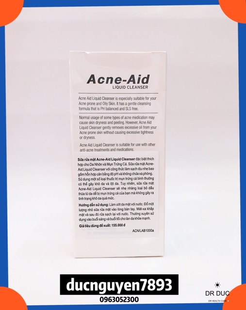 SỮA RỬA MẶT ACNE-AID CLEANSER 100ml DÀNH CHO DA NHỜN MỤN