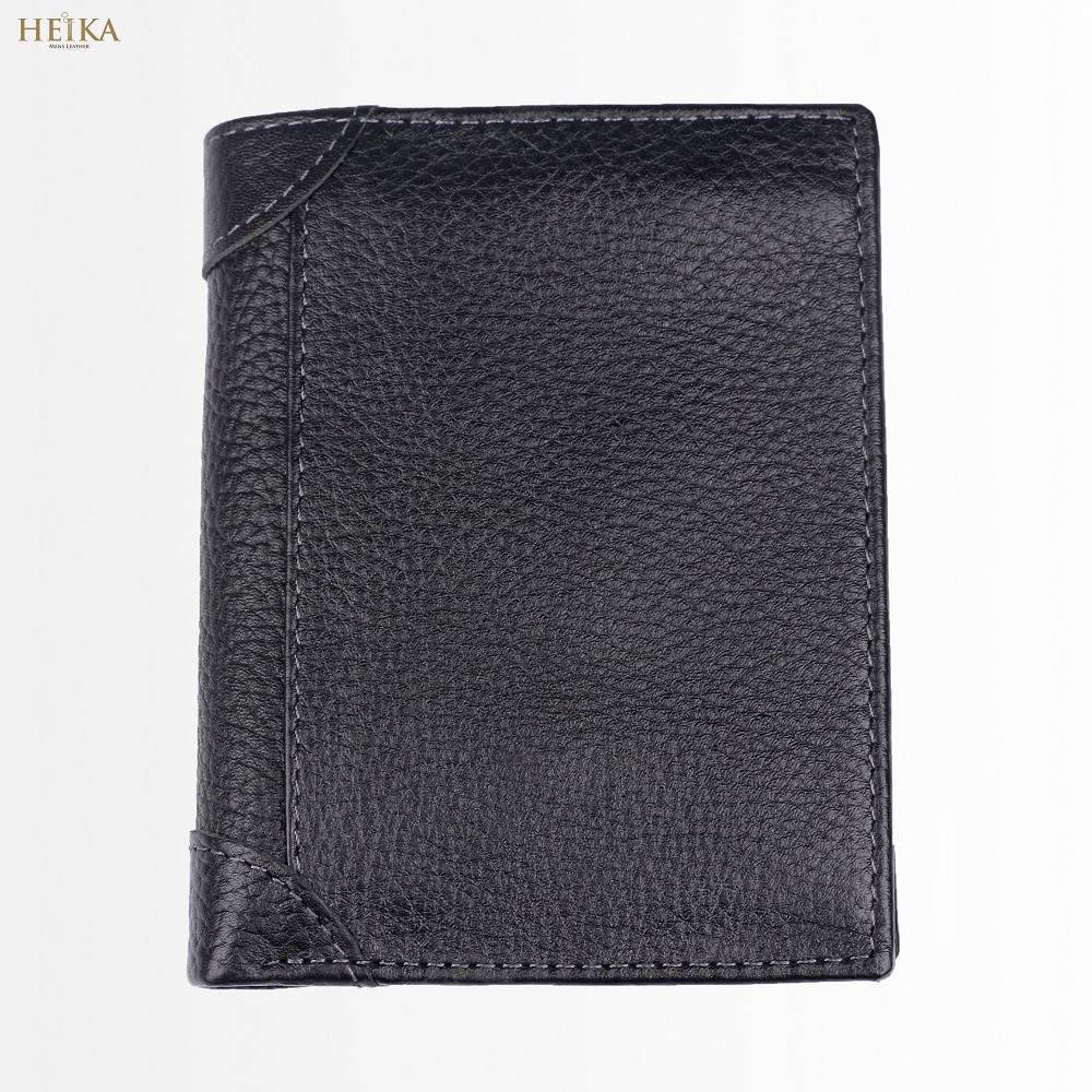 Bóp ví nam da bò thật HEIKA cao cấp, có nhiều ngăn đựng tiền lịch lãm VD118 (đen - nâu - xanh)