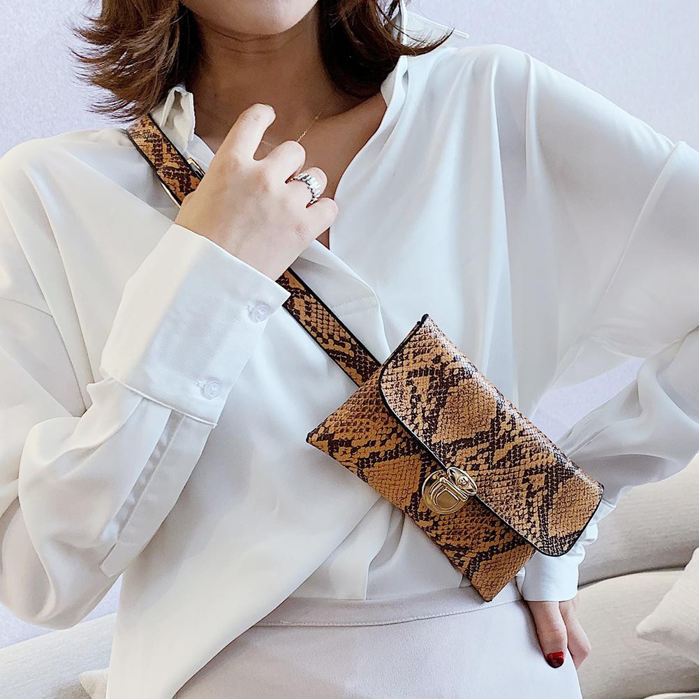 Túi đeo ngang hông họa tiết da rắn PU thời trang cho nữ