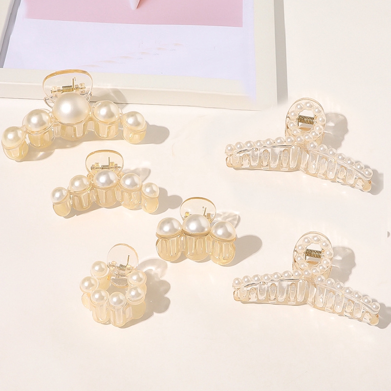 Kẹp tóc đuôi ngựa có ngạm đính ngọc trai xinh xắn thanh lịch