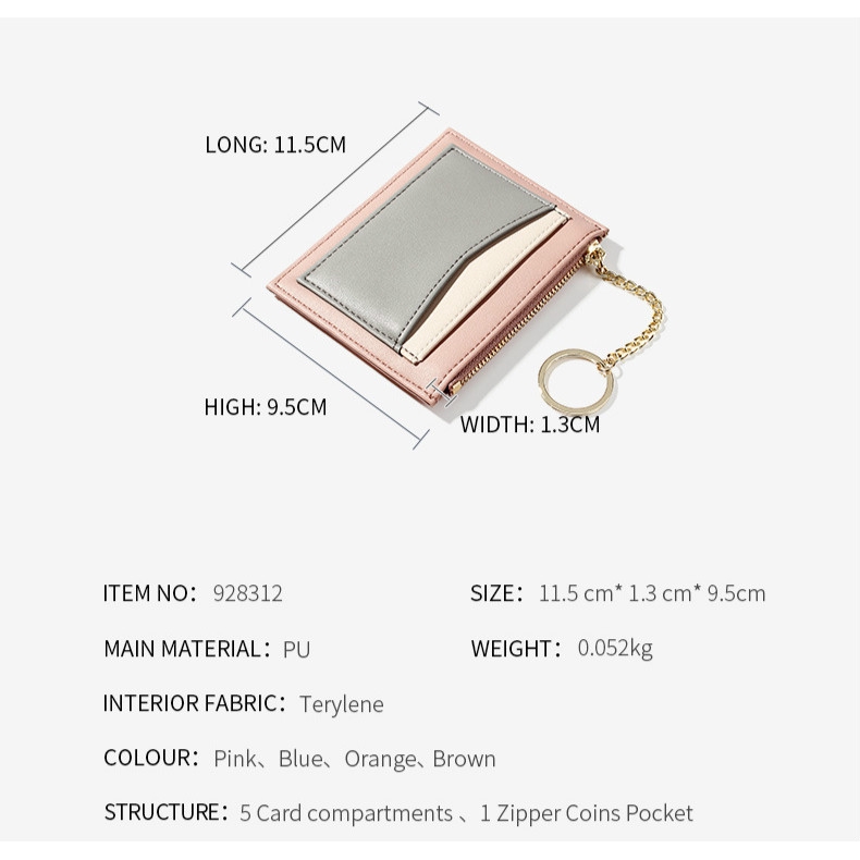 MINGKE Ví Mini Đựng Tiền Xu Có Khóa Kéo Kiểu Hàn Quốc Dễ Thương Cho Nữ