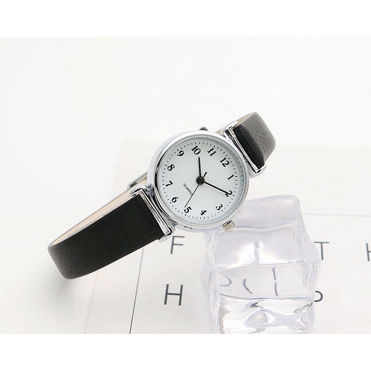 (NEW HOT) Đồng Hồ Nữ Huans h6 Dây Da Mảnh Mặt Tròn Nhỏ Xinh Cao Cấp | BigBuy360 - bigbuy360.vn