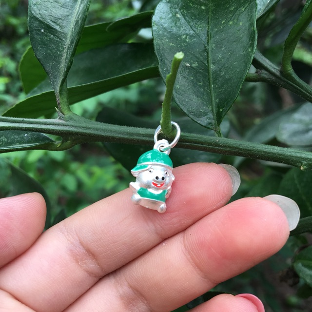 Heo bạc treo mix vòng dâu