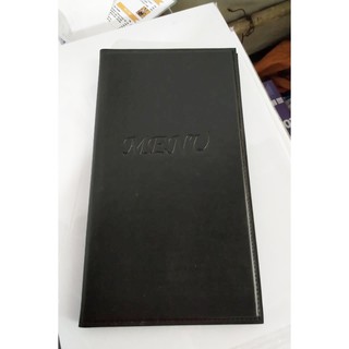 quyển menu bìa da cao cấp cỡ trung 17x32cm