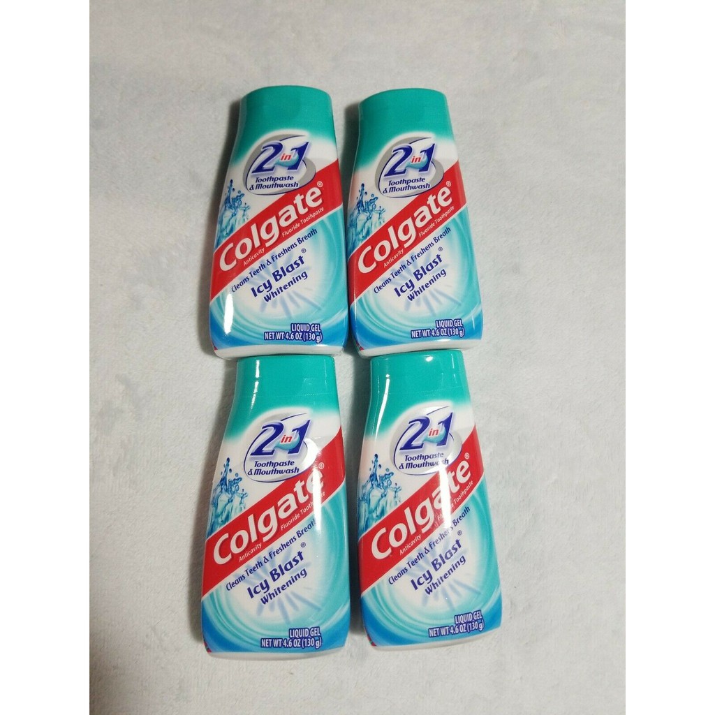 Kem đánh răng kèm súc miệng làm trắng răng Colgate 2 in 1 Whitening Icy Blast, Mouthwash, Whitening 130g