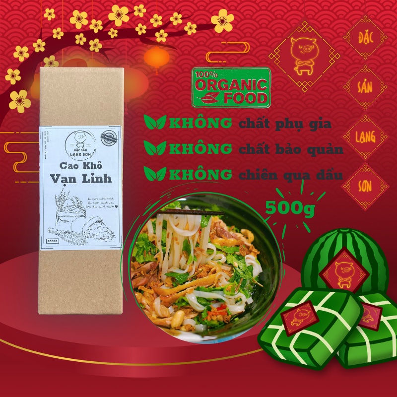 Phở khô đặc sản Cao khô Vạn Linh LangSonFood làm từ gạo bao thai nguyên chất chuẩn sạch gói 500g