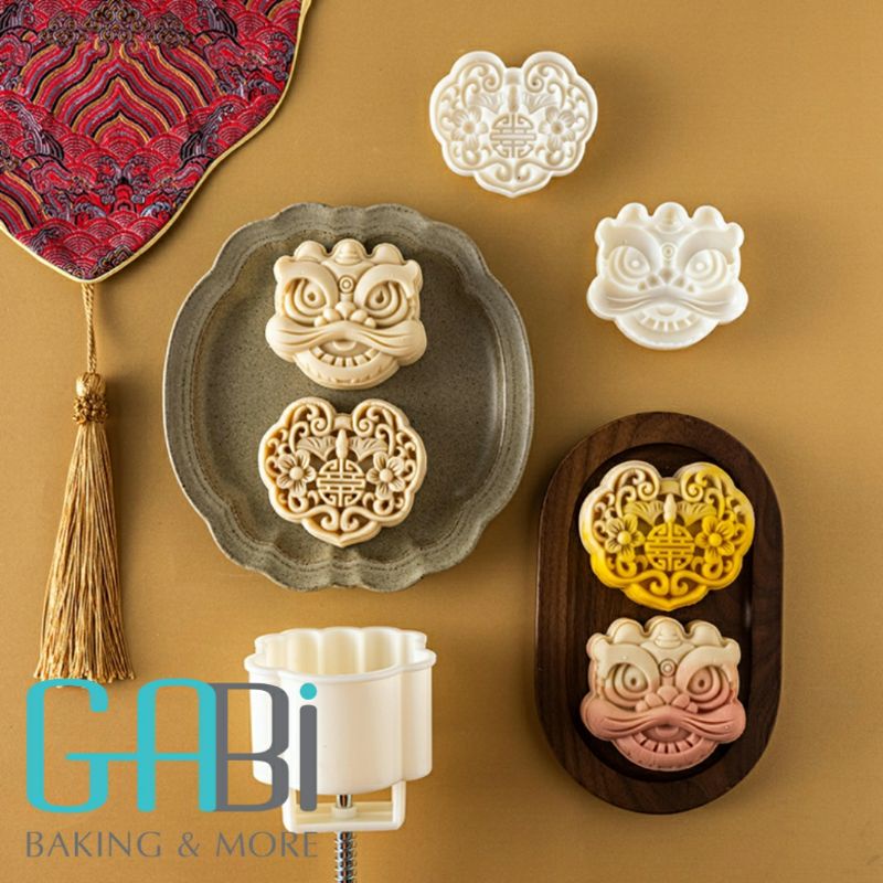 Khuôn trung thu 3D 150g 1 mặt lân/khánh/mèo lân