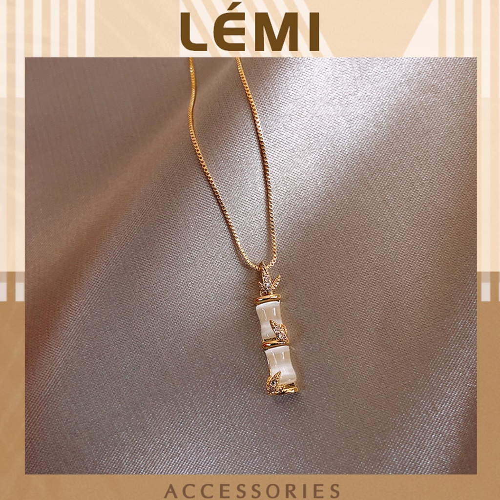 Dây chuyền nữ thép titan mặt hình đốt tre không rỉ độc đáo sang trọng, Lémi accessories