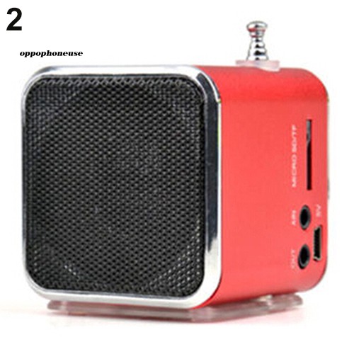 【OPHE】Portable Rechargeable Micro SD TF Mini USB LED Speaker Music Player FM Radio Stereo