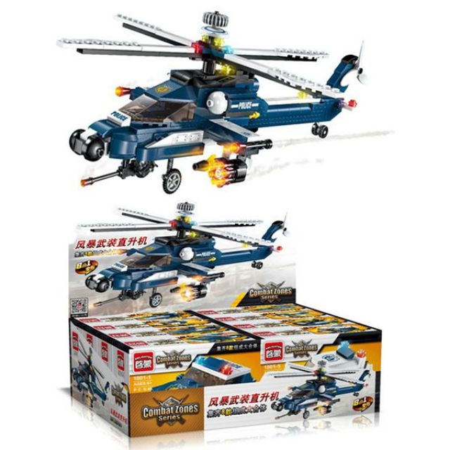 BỘ LẮP RÁP KIỂU LEGO QMAN 1801[8 TRONG 1] XẾP HÌNH MÁY BAY TRỰC THĂNG