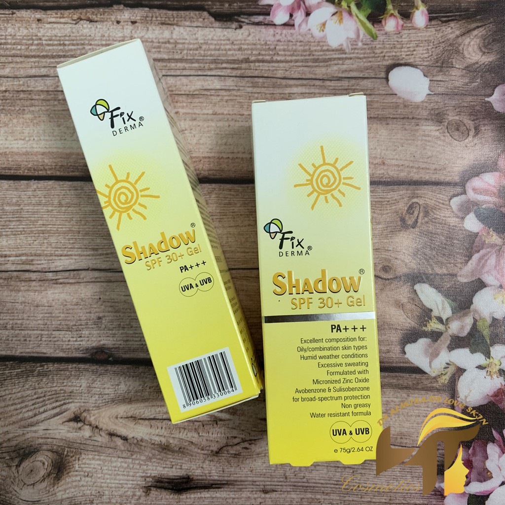 Gel Chống Nắng Cho Da Dầu Fixderma Shadow SPF 30+ tube 75g không gây nhờn rít | BigBuy360 - bigbuy360.vn