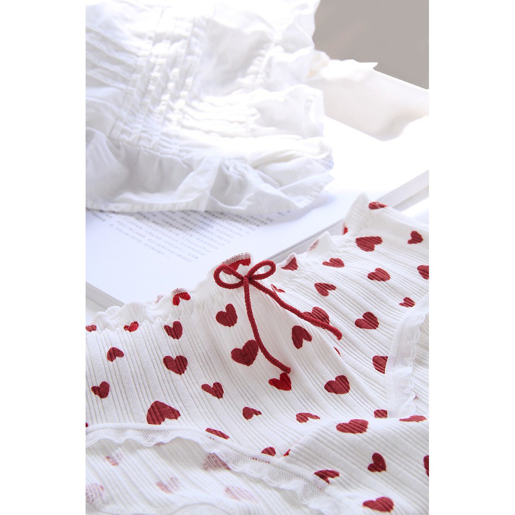 Quần Lót Nữ ❤️️FREESHIP❤️️ Quần Lót Nữ Cotton gân tăm Dâu tây đỏ chống viêm mềm mại sexy Set dâu đỏ trắng 2801 | BigBuy360 - bigbuy360.vn