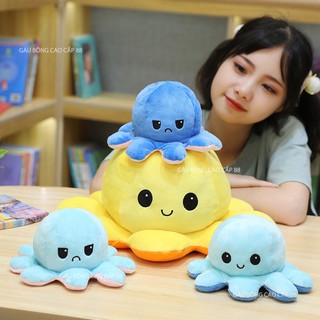 Gấu Bông Đồ Chơi Cho bé Bạch Tuộc Cảm Xúc có 2 mặt khác nhau, nhiều màu vải nhung cao cấp