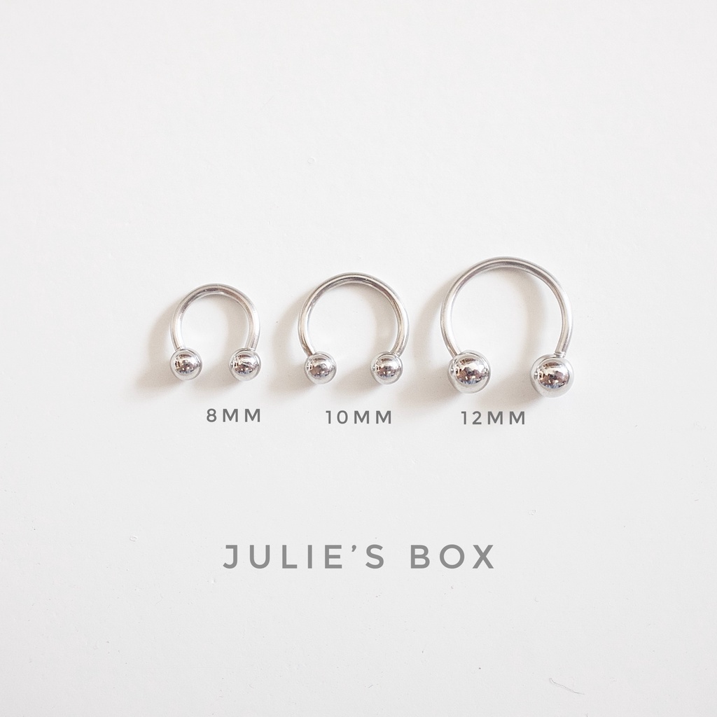 [1 Chiếc] Khuyên Tai Titan CHỮ U Thân 1.2mm Siêu Mỏng Màu Bạc Titan Không Gỉ Sét Không Ngứa Bông Tai JuliesBox 66