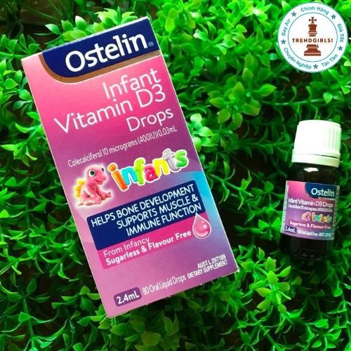 Ostelin Infant Vitamin D3 Drops 2.4ml, úc dành cho trẻ từ sơ sinh dạng nhỏ giọt vị dâu thơm ngon - trend girls online