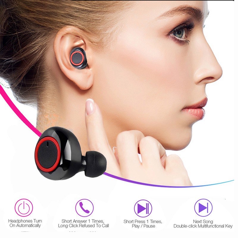 Tai Nghe Không Dây Bluetooth Y50 TWS 5.0 Có Micro Phong Cách Thể Thao Cho Điện Thoại Thông Minh
