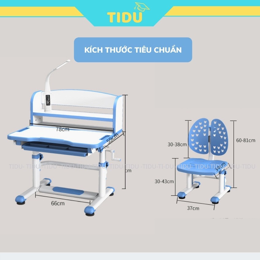 bộ bàn ghế thông minh bàn học chống gù chống cận Tidu R9 kích thước 60x80cm